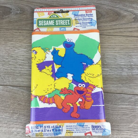 Vintage 90s Sesame Street Wallpaper Border & 3 Wall Hangings, Kids Bedroom Decor - Picture 6 of 10